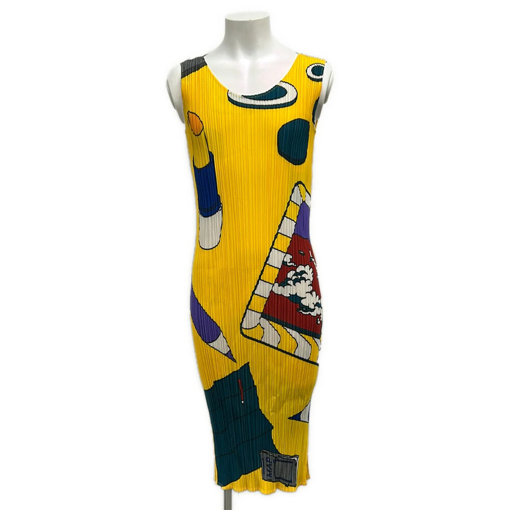 Pleats Please Yellow Multi [Outer #323127P94B